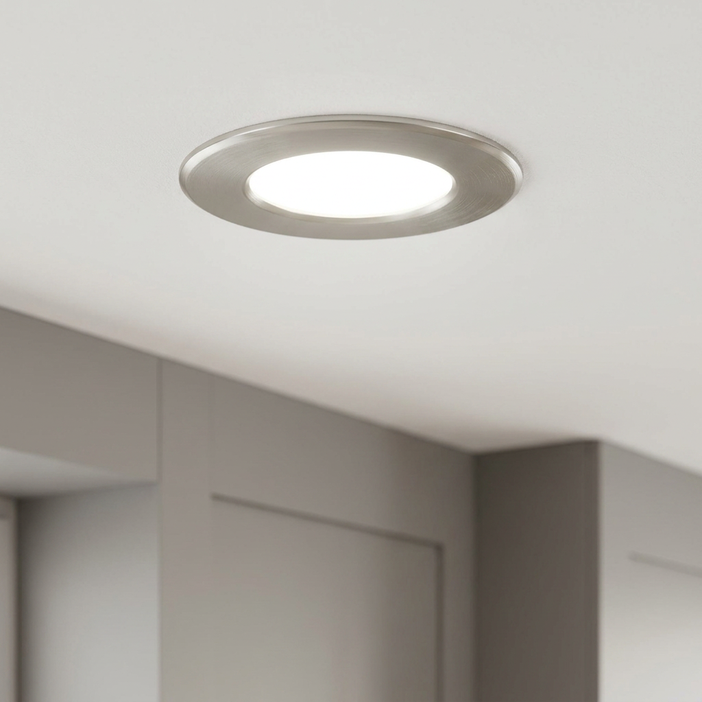 Eglo Fueva 5 Nickel Cool White LED Recessed Light - 8.6cm by Eglo Lighting — suits kitchens, living rooms & bedrooms
