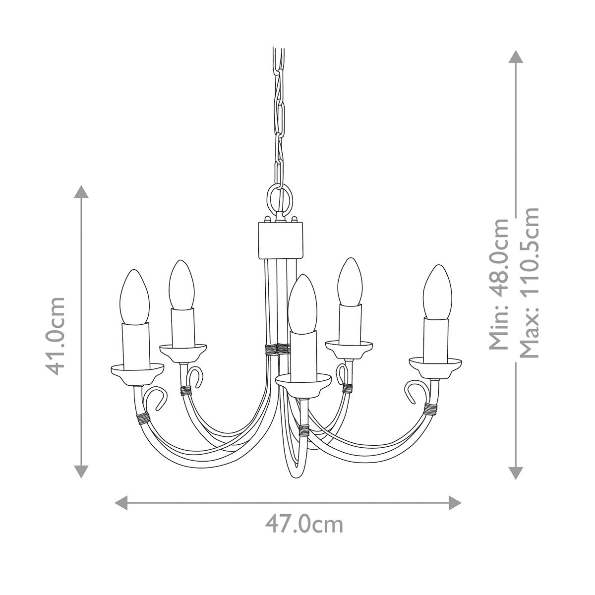 Elstead Chartwell 5 Light Black Chandelier