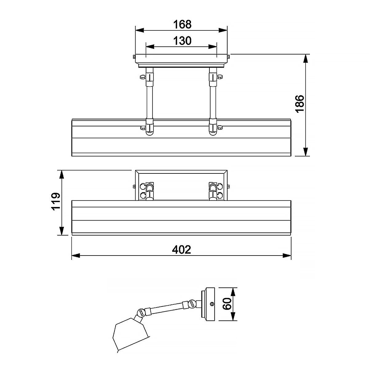 Chawton Medium Dark Bronze Picture Light Elstead Lighting