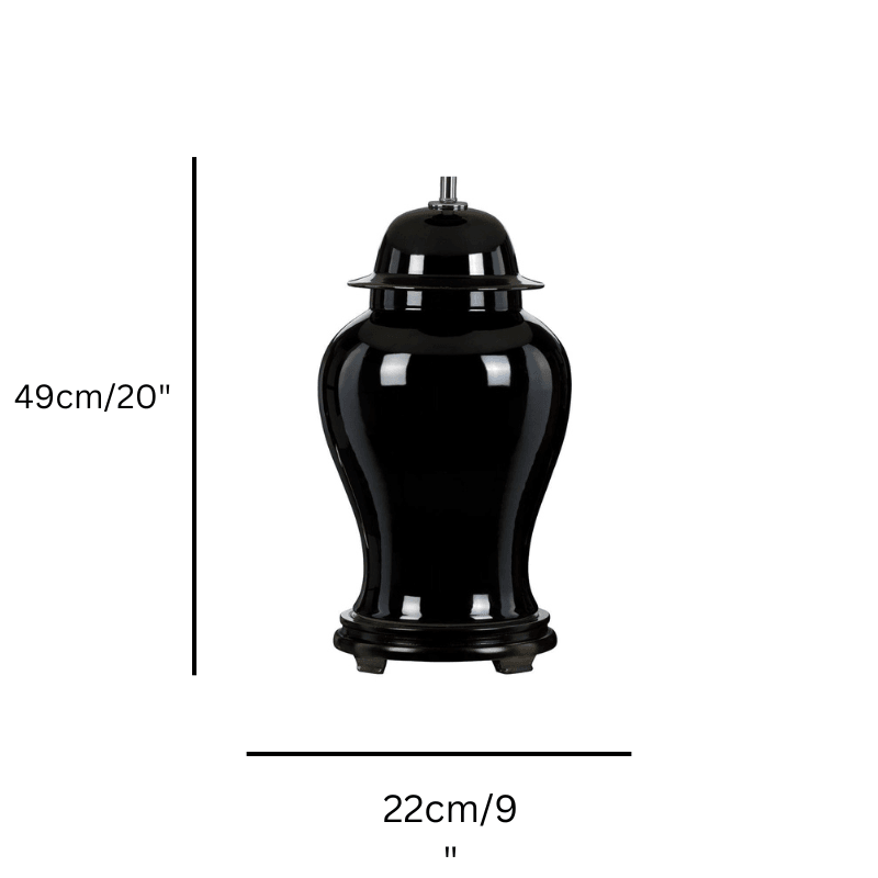 chilling black ceramic lamp size guide