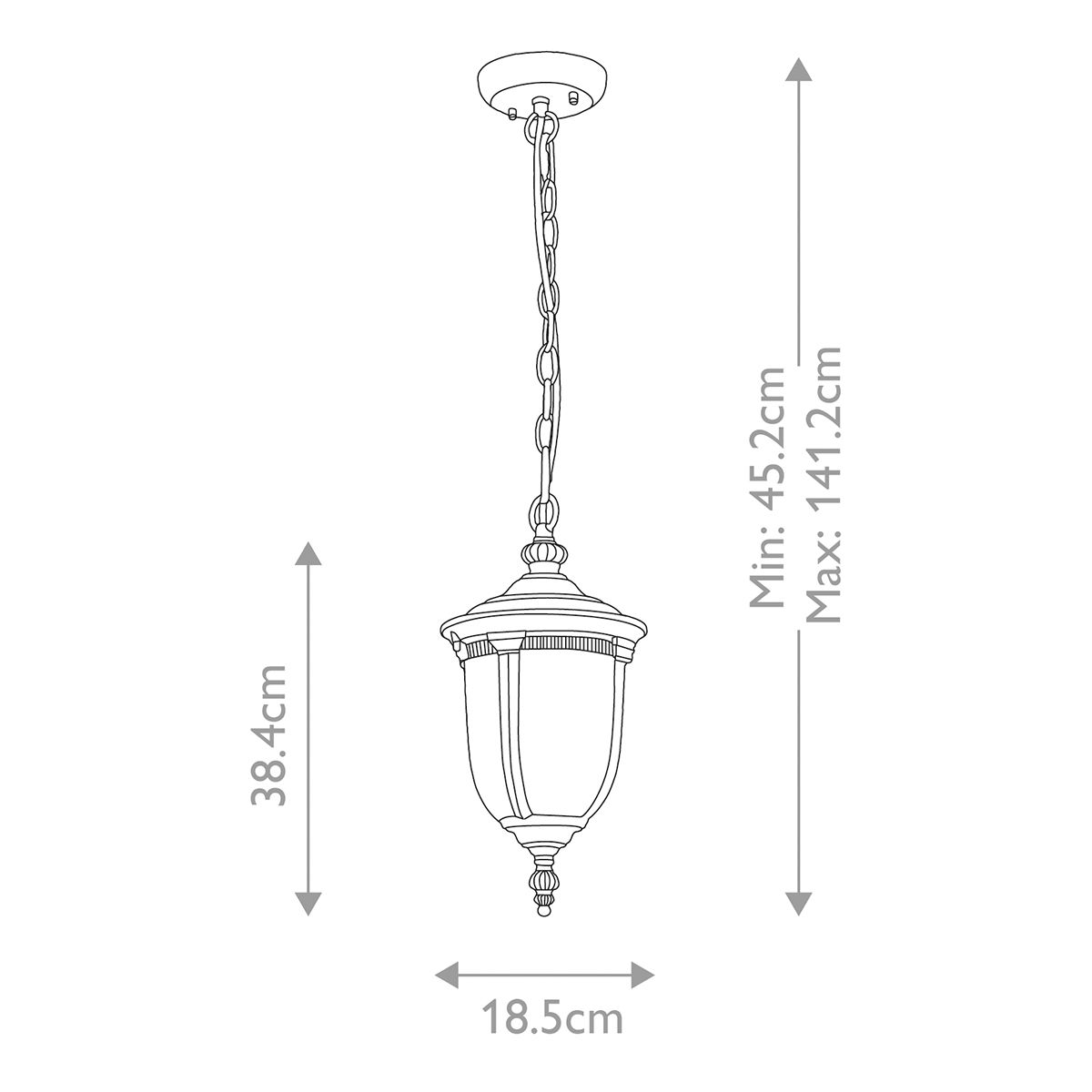 Elstead Cleveland 1 Light Bronze Outdoor Small Chain Lantern