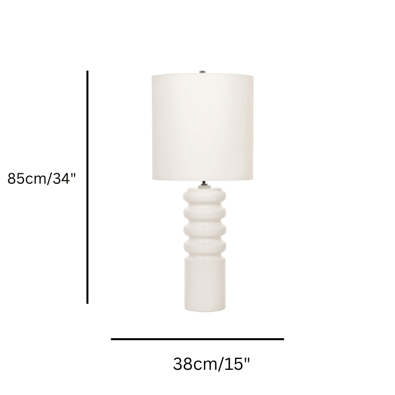 contour white ceramic lamp size guide