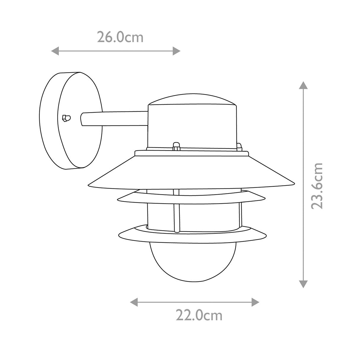 Elstead Copenhagen 1 Light Silver Outdoor Wall Light