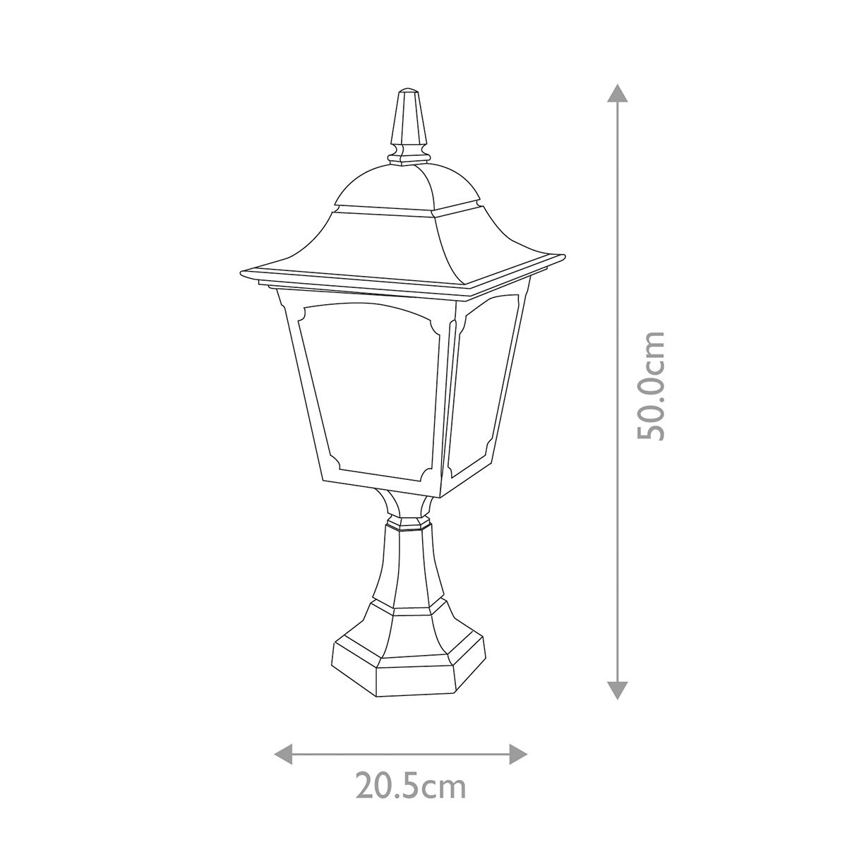 Elstead Chapel Black Outdoor Pedestal Lantern