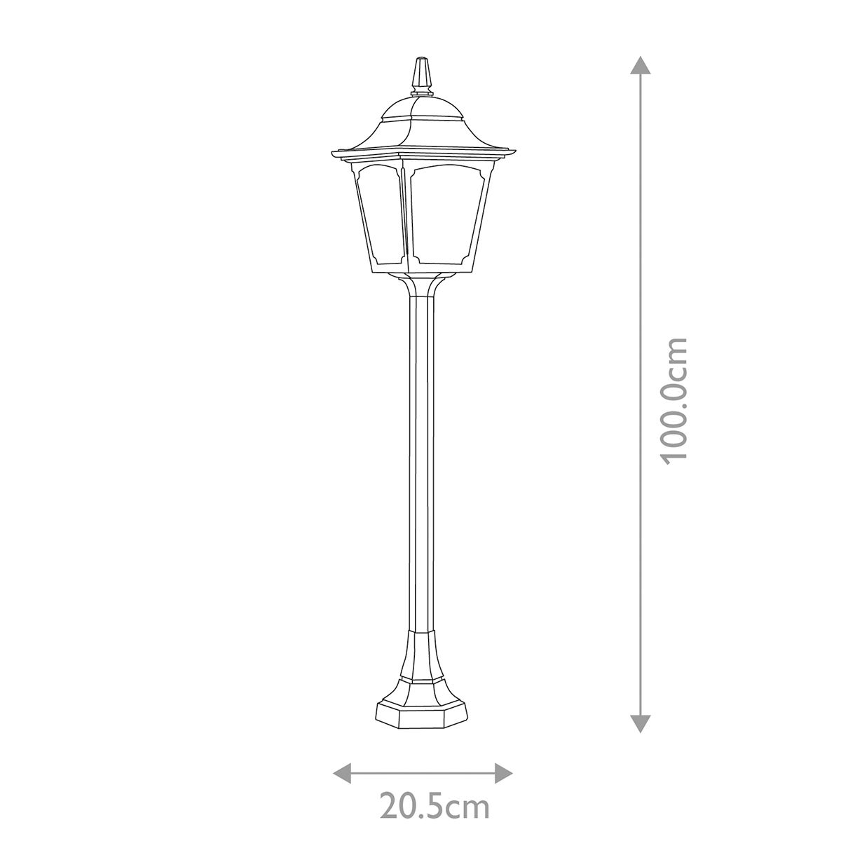 Elstead Chapel 1 Light Black Pillar Outdoor Lantern
