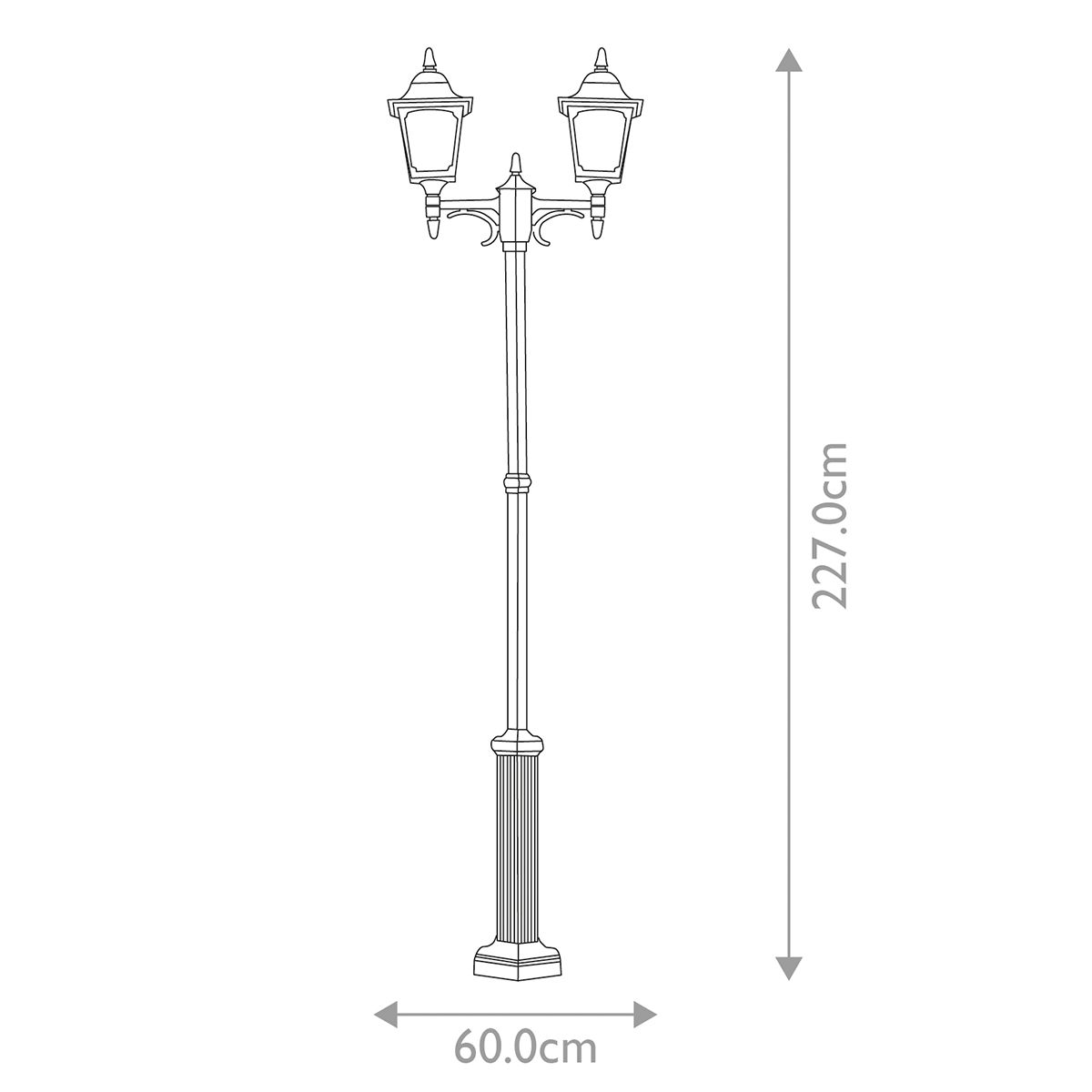 Elstead Chapel Black Outdoor Twin Arm Lamp Post