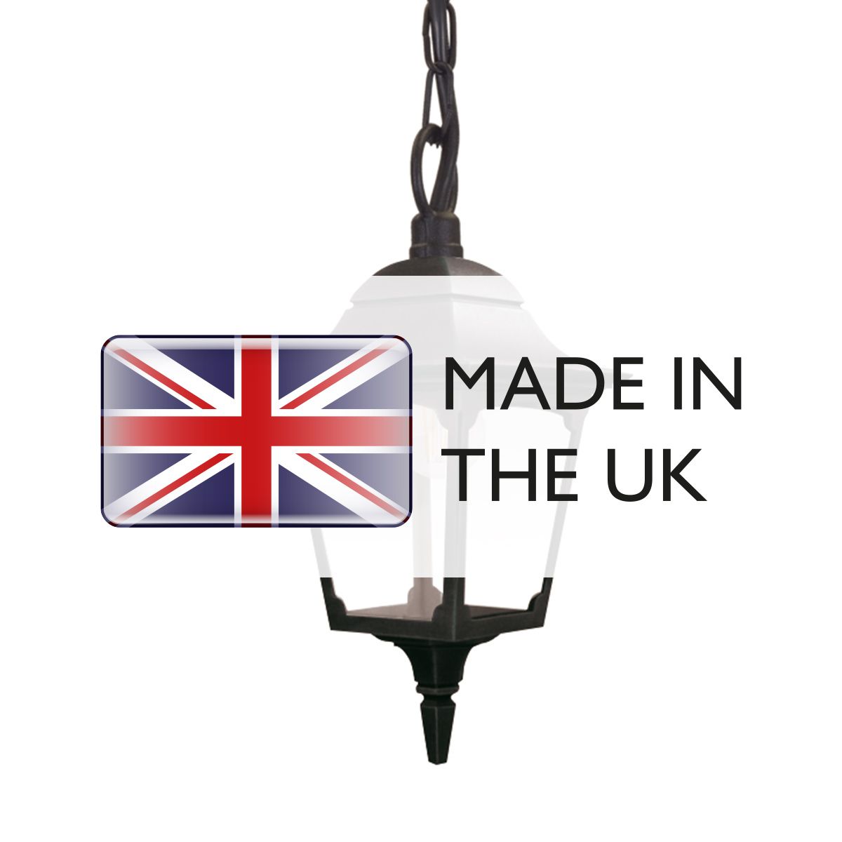 Chapel 1 Light Black Chain Outdoor Lantern