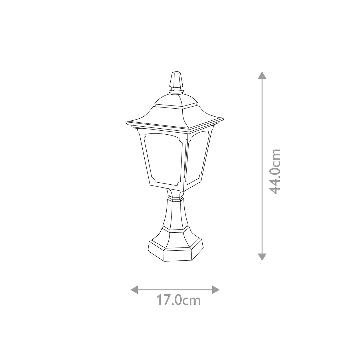 Elstead Chapel Black Outdoor Mini Pedestal Lantern