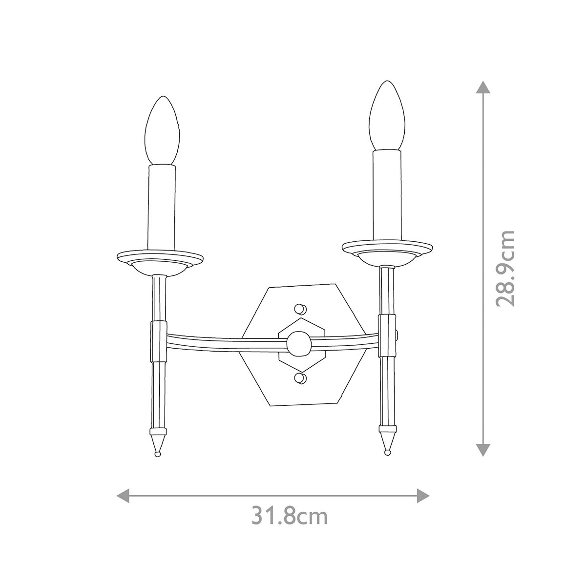 Crown 2 Light Iron Gate Wall Light Elstead Lighting