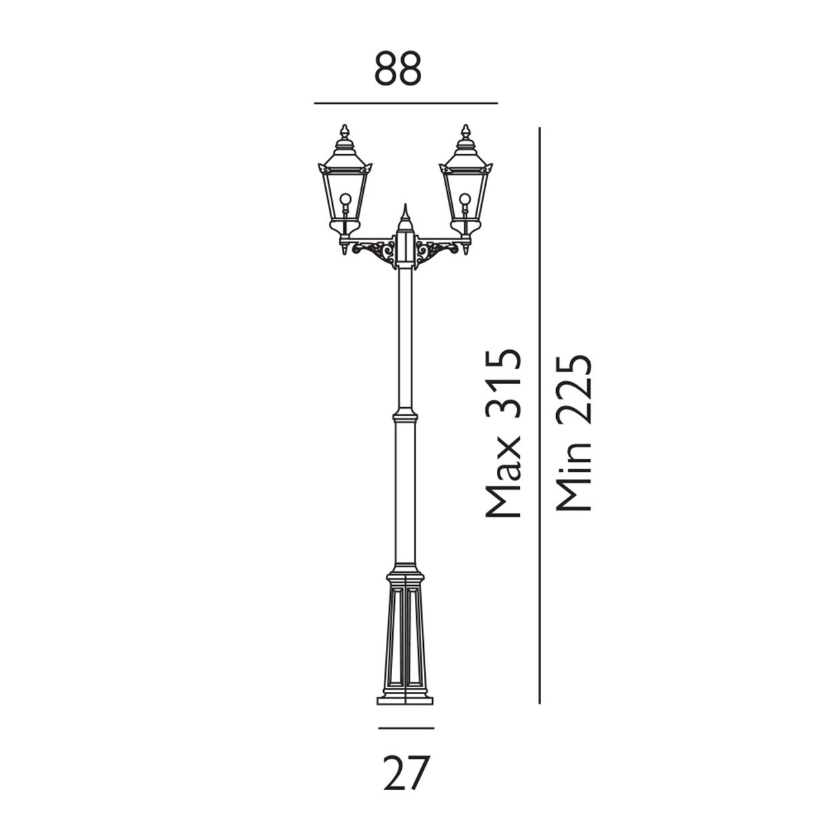 Chelsea Twin Head Lamp Post