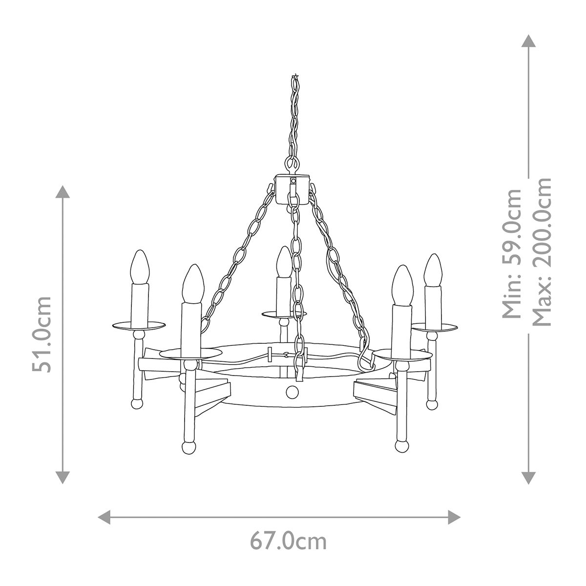 Elstead Cromwell 5 Light Olde Bronze Chandelier