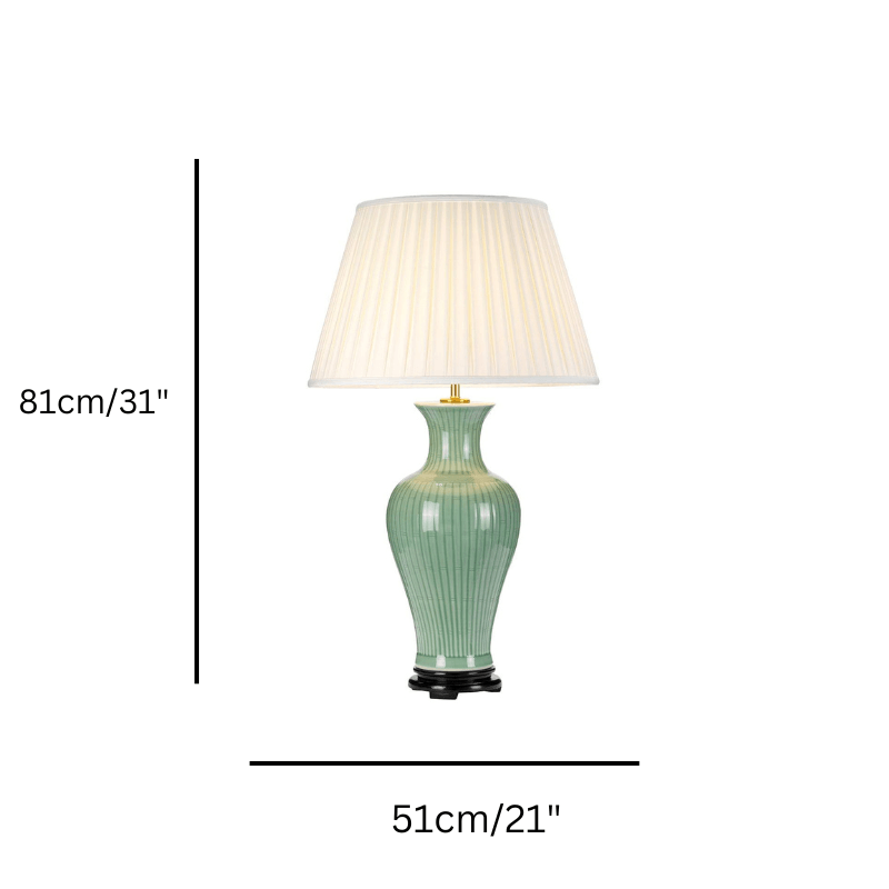 delian ceramic table lamp size guide