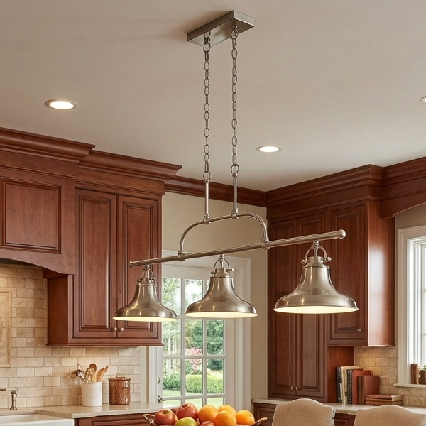 Dallas 3 Light Bar Pendant | Satin Silver | Tiffany Lighting