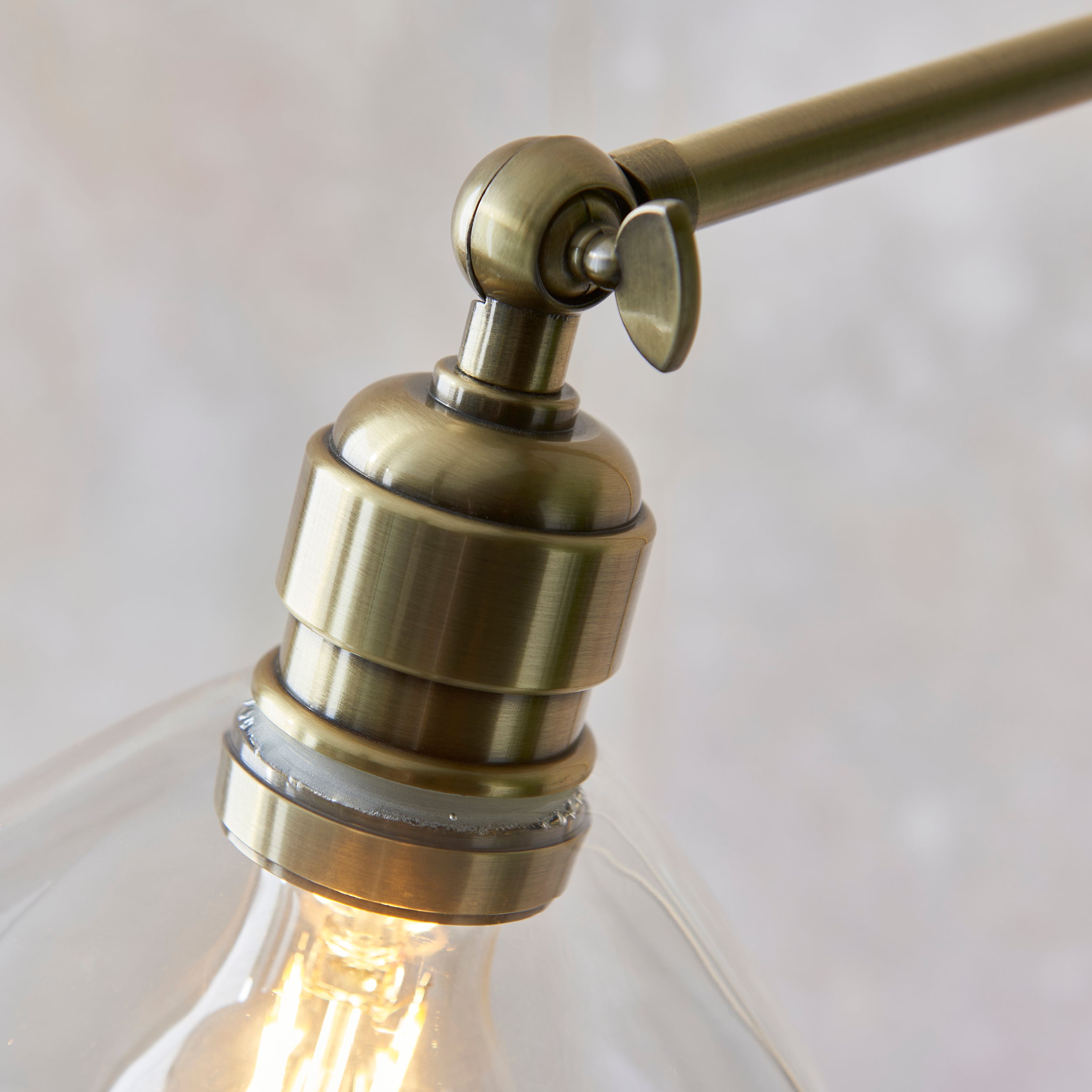 Island Brass & Clear Glass Art Deco Floor Lamp