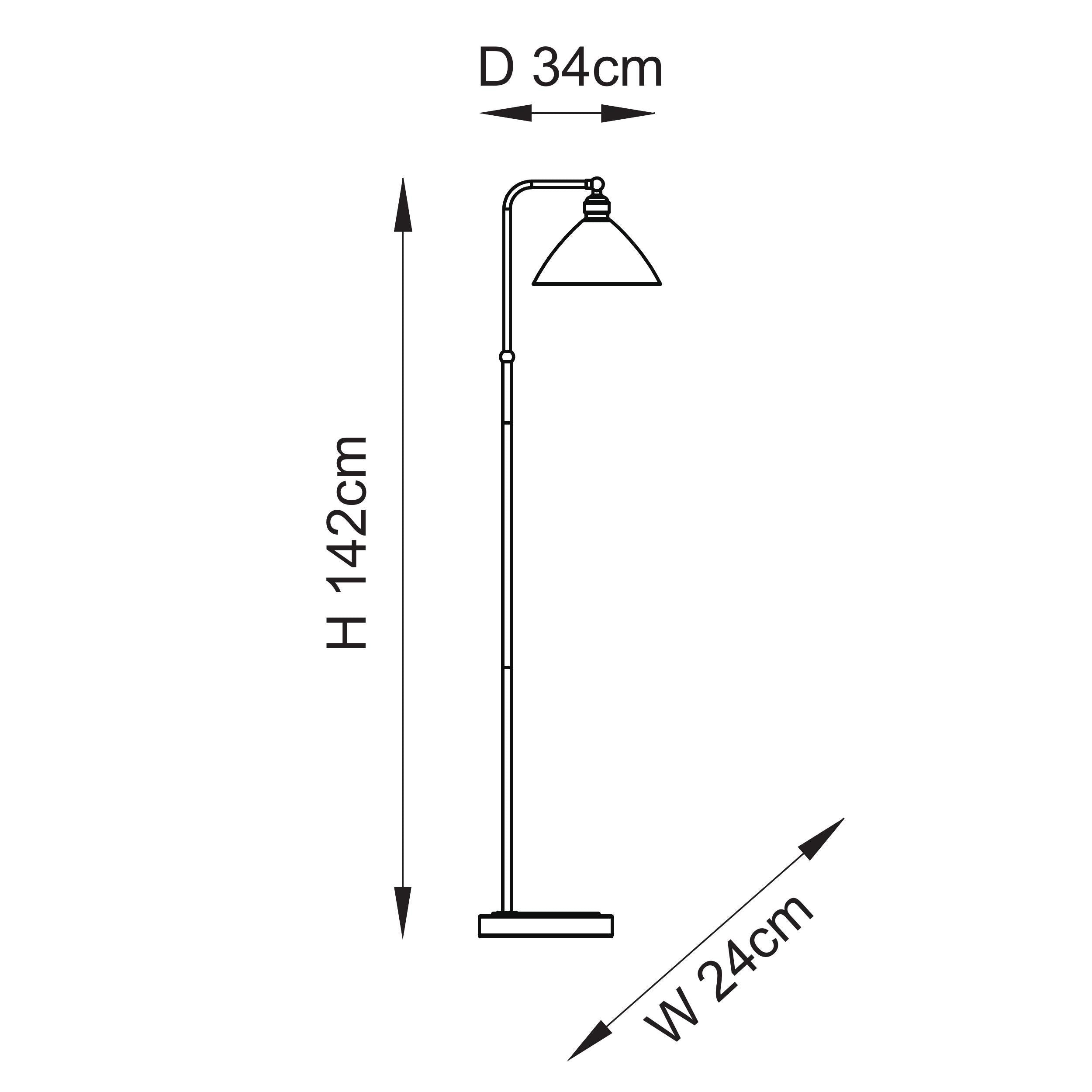 Island Brass & Clear Glass Art Deco Floor Lamp
