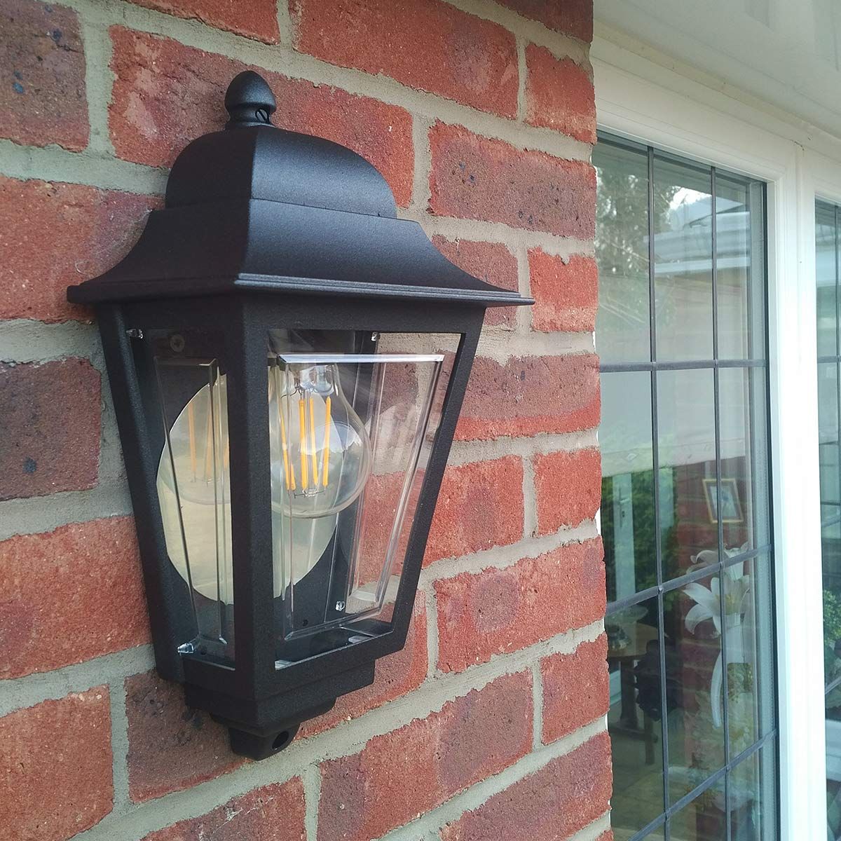 Deco Lane 1 Light Black Outdoor Half Wall Lantern
