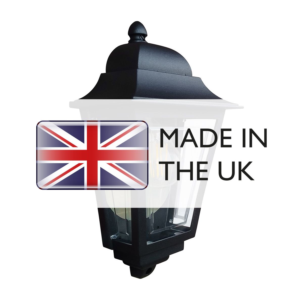 Deco Lane 1 Light Black Outdoor Half Wall Lantern