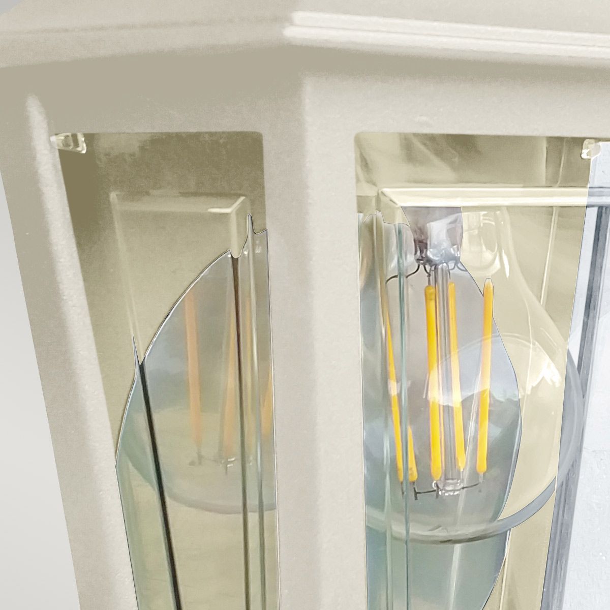 Deco Lane 1 Light Cream Outdoor Half Wall Lantern