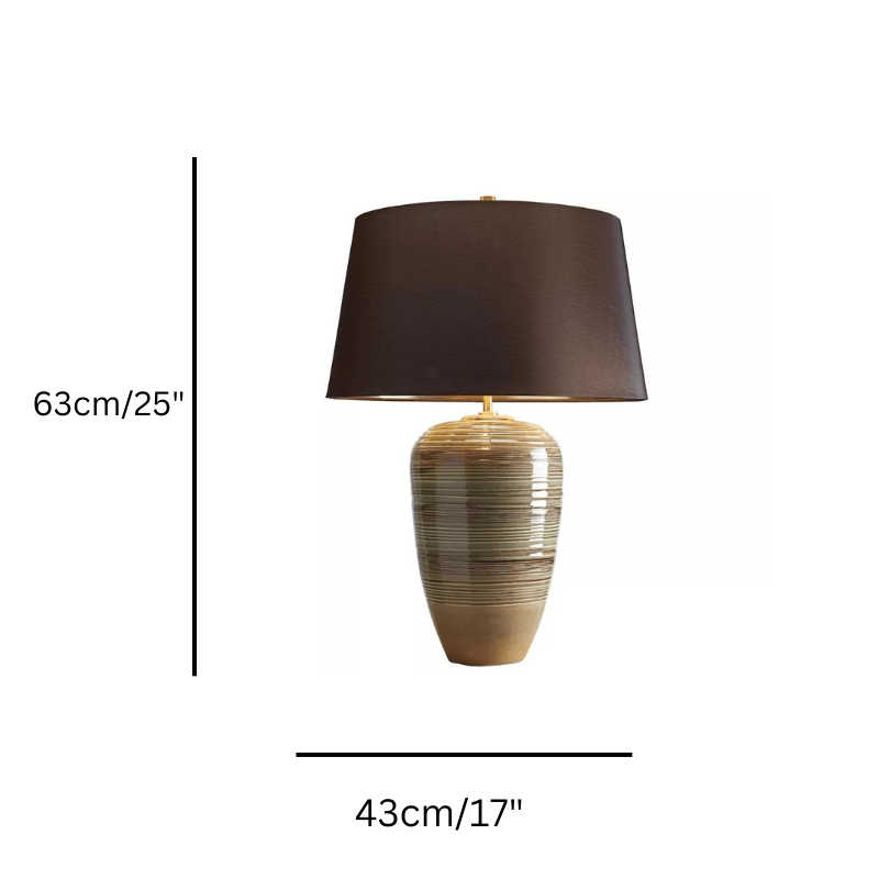 Elstead Demeter Green & Brown Ceramic Table Lamp DEMETER-TL size guide