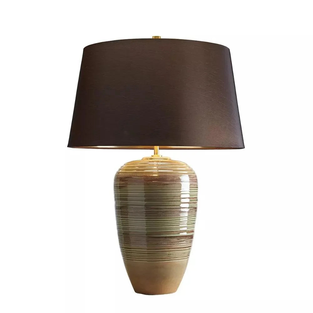 Elstead Demeter Green & Brown Ceramic Table Lamp-warehouse-180926
