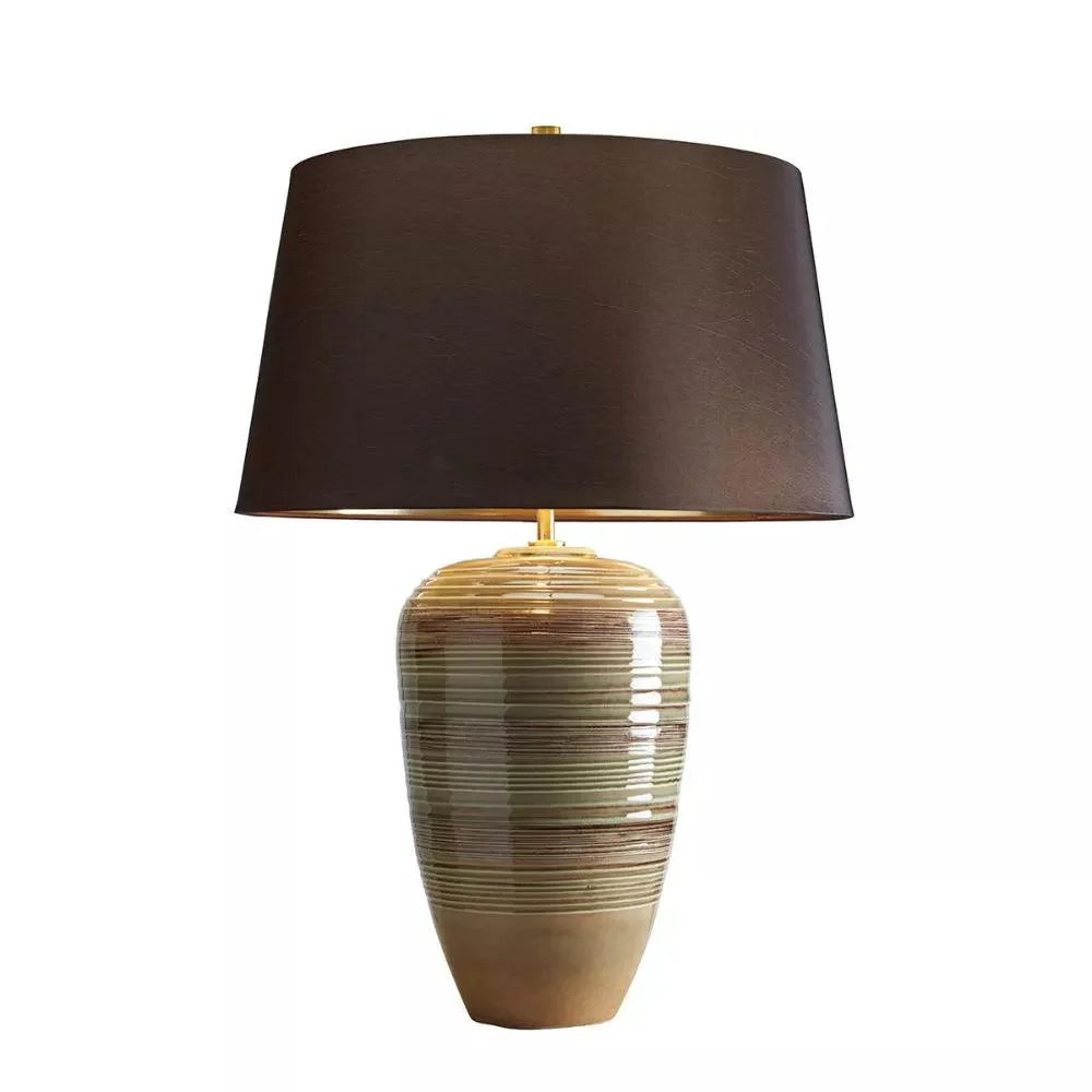 Elstead Demeter Green & Brown Ceramic Table Lamp-warehouse-40