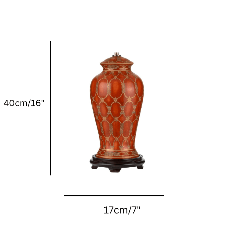 detaie ceramic lamp size guide base only