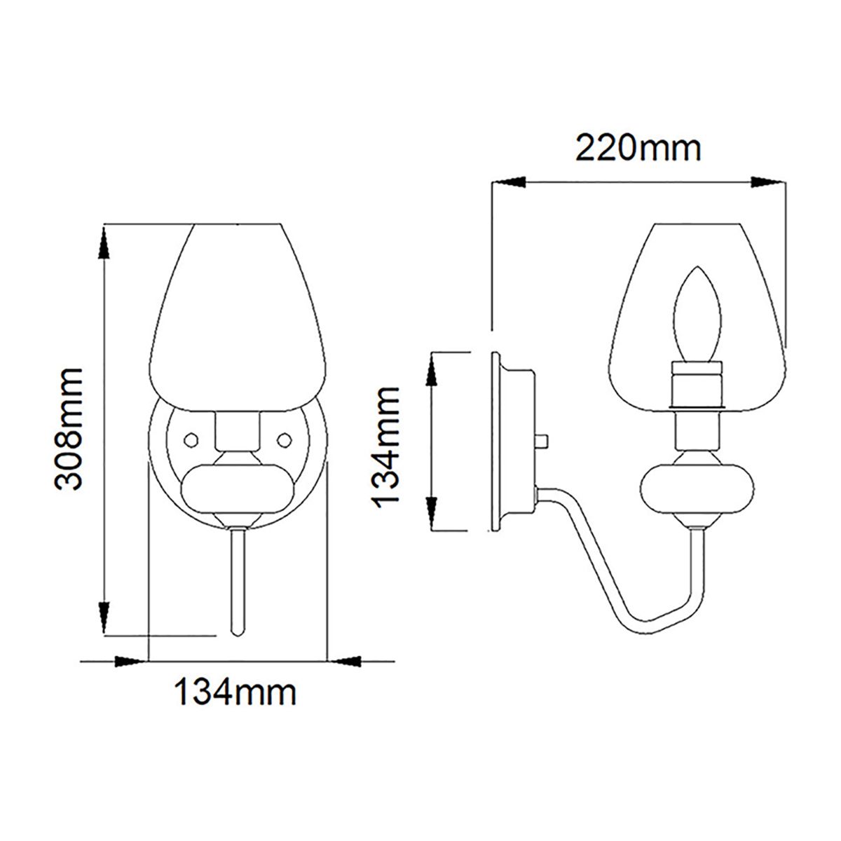 Armand Aged Brass Wall Light Elstead Lighting