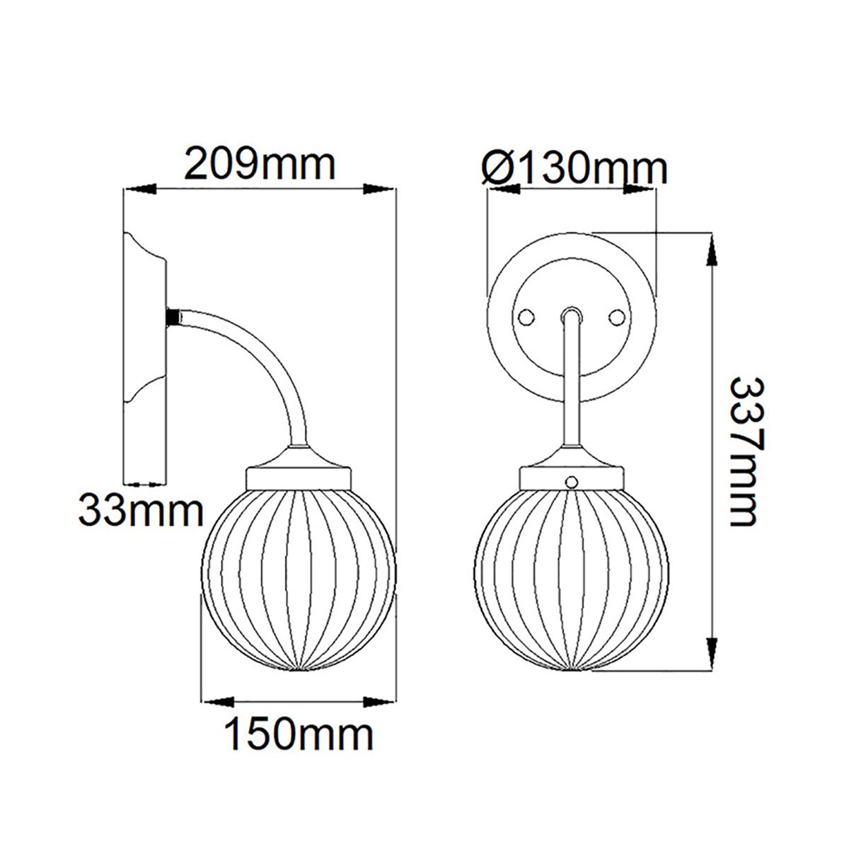 Cosmos 1 Light Cream & Brass Wall Light Elstead Lighting