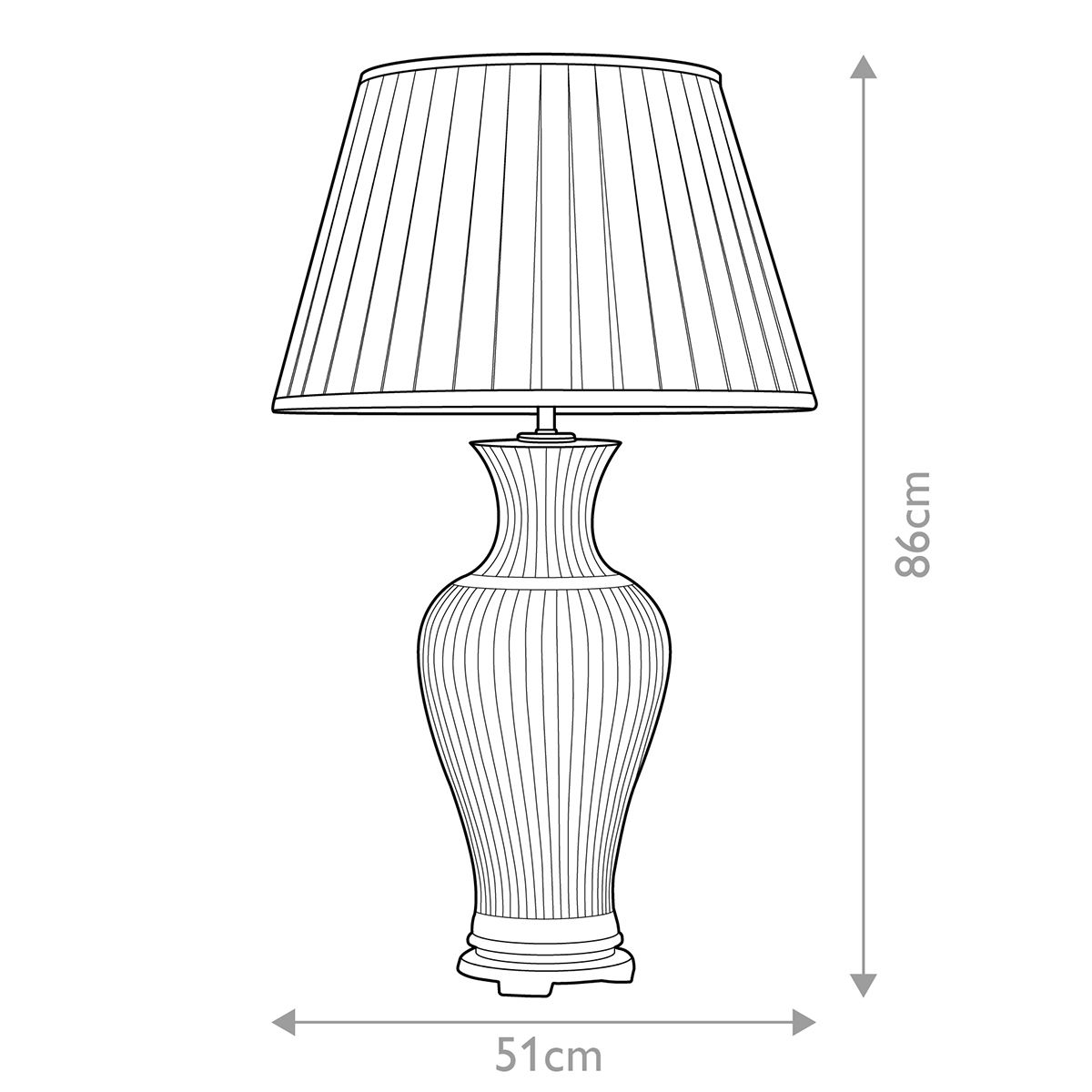Dalian 1 Light Ceramic Table Lamp with Tall Empire Shade