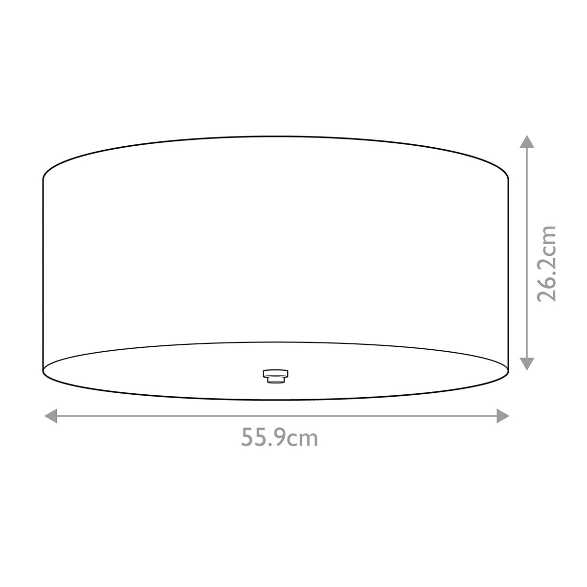 Elstead Fletcher 22" Flush Drum Shade with Polished Chrome Finial