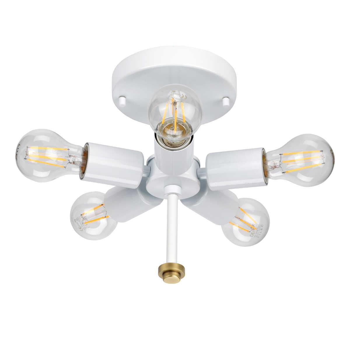Designers Light Box Fletcher 26" Flush Ceiling Light with Brass Finial-OB-35-25-09