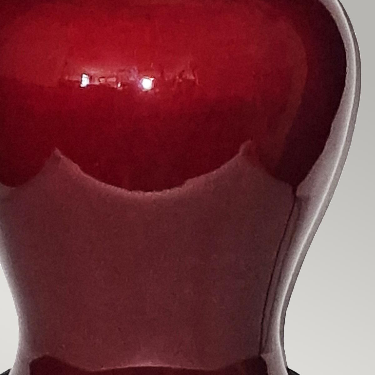 Majin Oxblood Red Ceramic Table Lamp with Polycotton shade