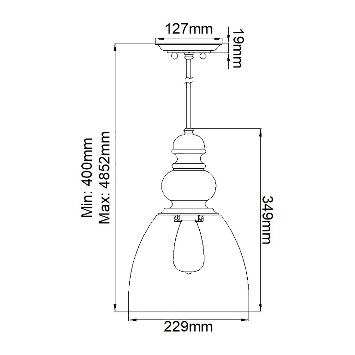 Feiss Matrimonio 1 Light Driftwood Mini Pendant Ceiling Light
