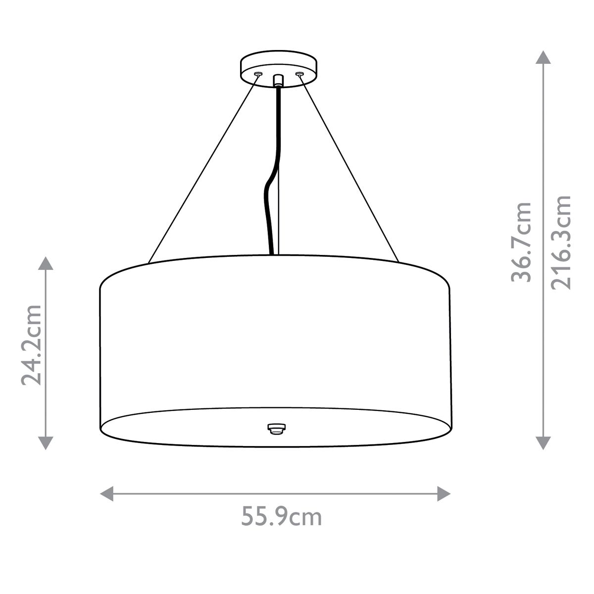 Elstead Pearce 22" Pendant with Chrome Ceiling Pan