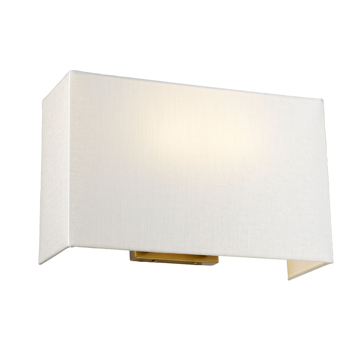 Riley Large Rectangular Wall Light with Aged Brass Back Plate
