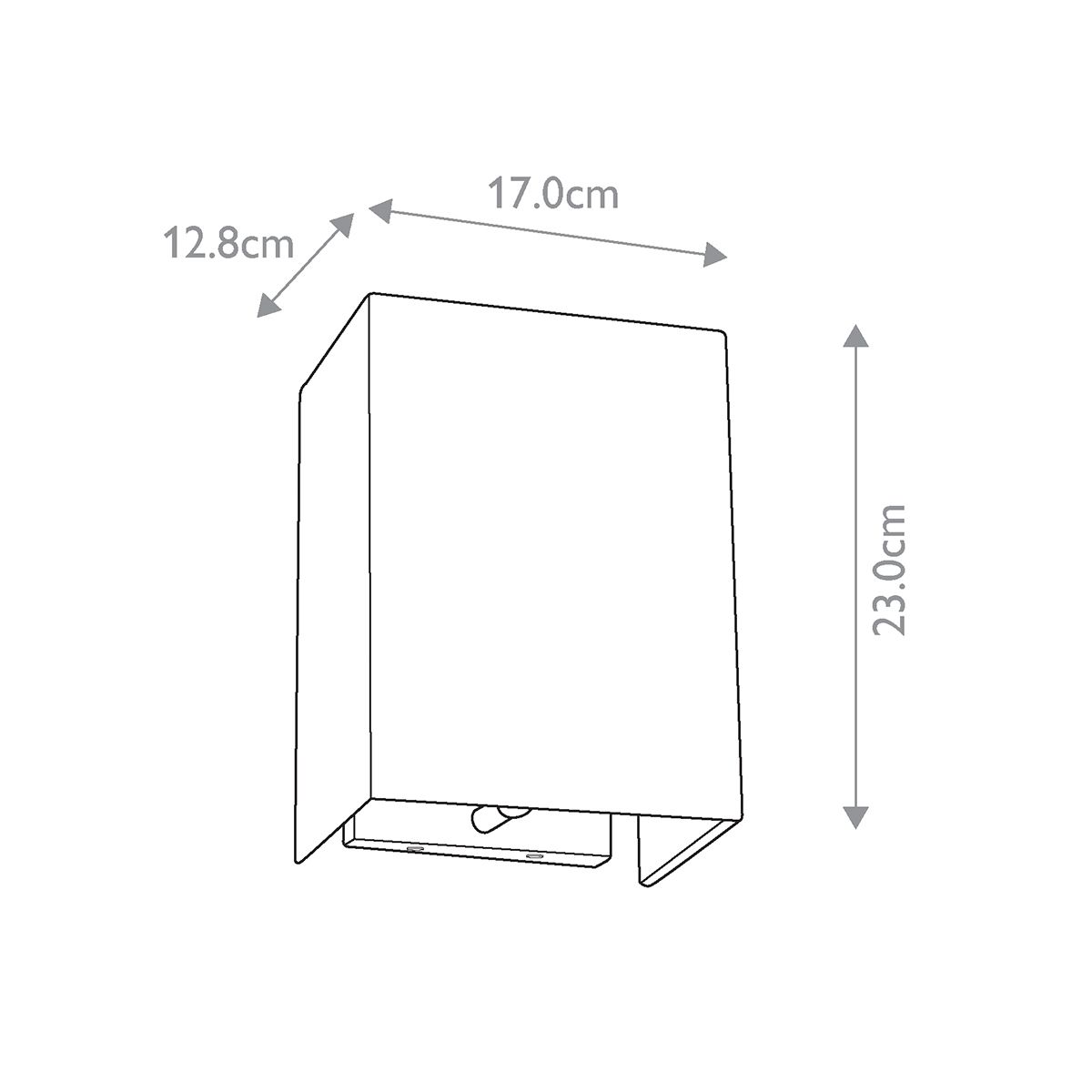 Riley Small Rectangular Wall Light with Aged Brass Back Plate