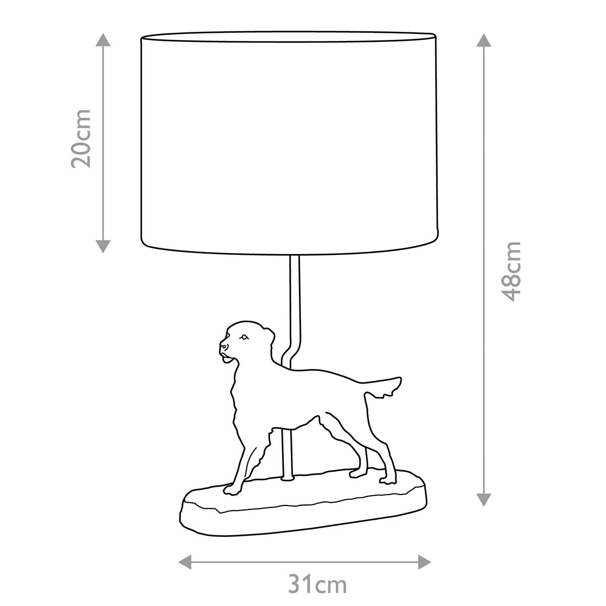 Box Rufus 1 Light Bronze Table lamp With Natural Oval Shade