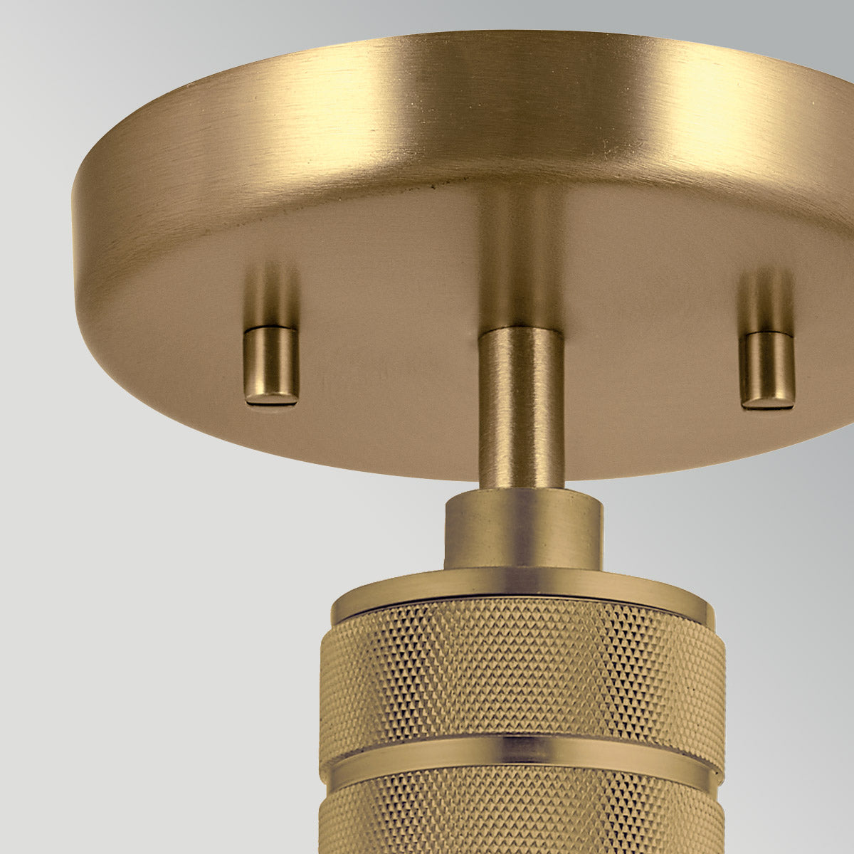 Hampstead Brass Duo-Mount Pendant - Prismatic Smoke Glass Shade