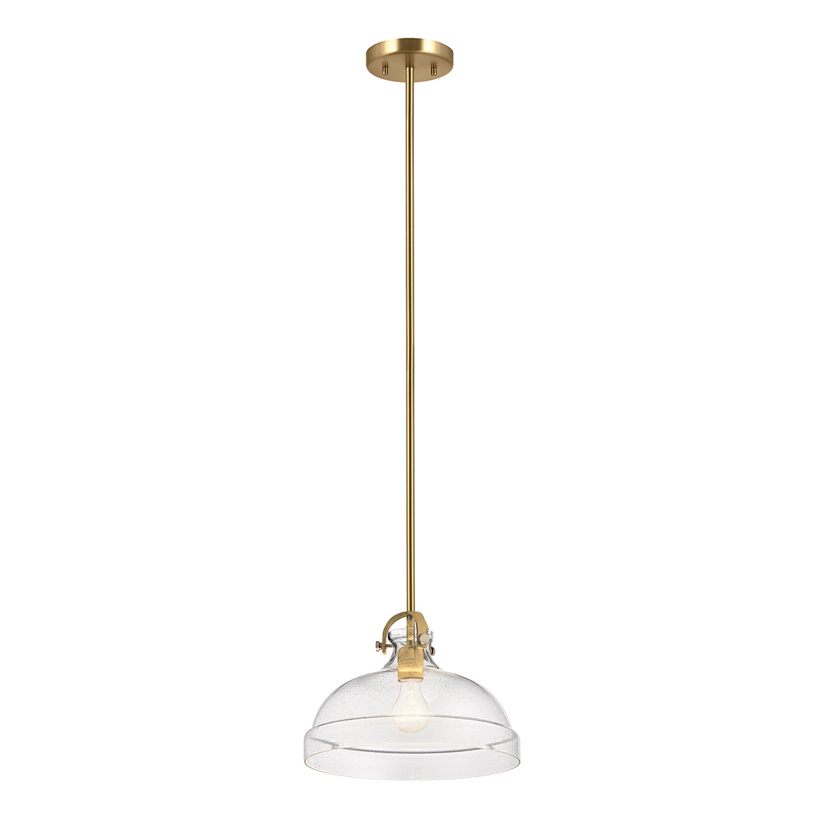 Hampton Brass Duo-Mount Pendant - Blown Seed Glass Shade
