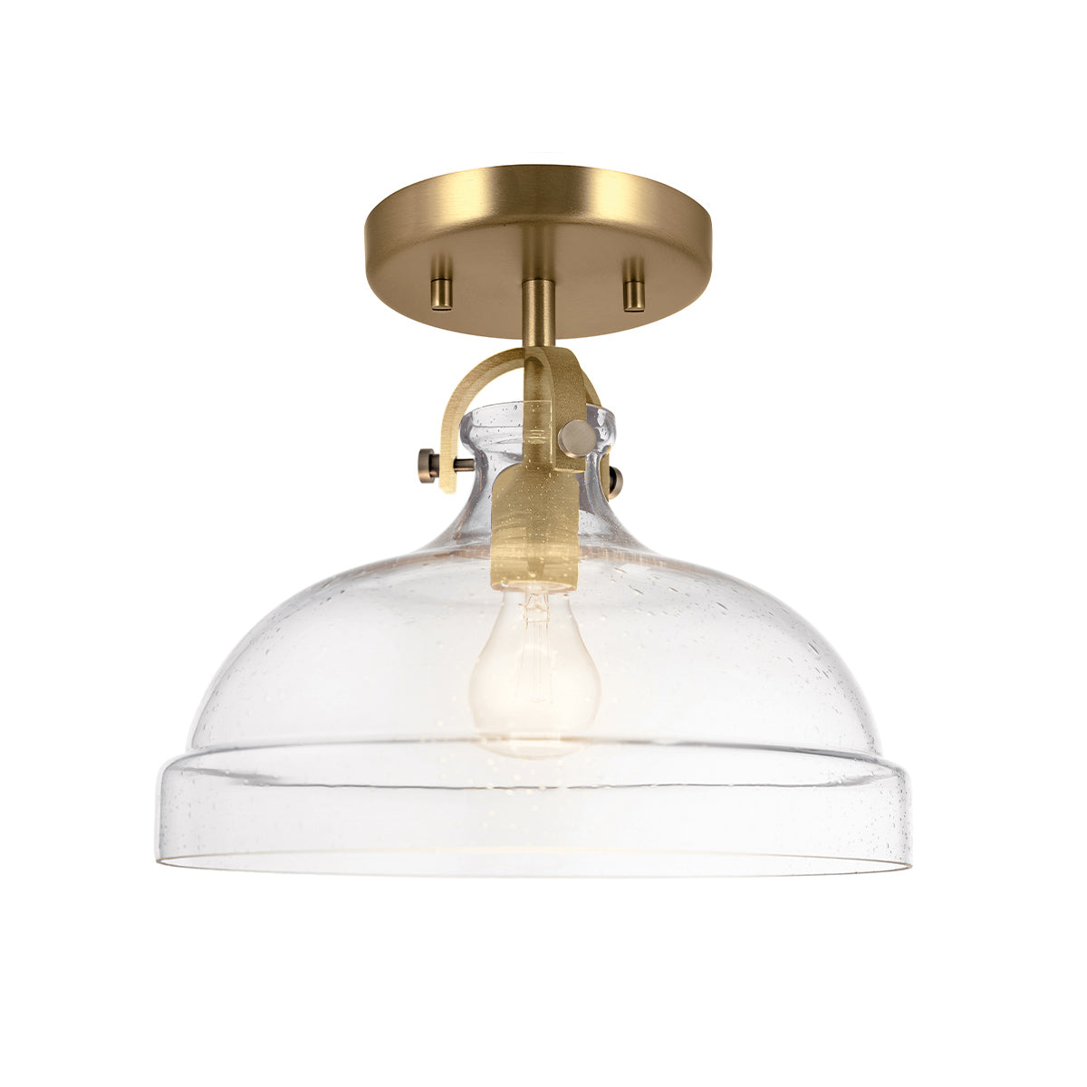 Hampton Brass Duo-Mount Pendant - Blown Seed Glass Shade