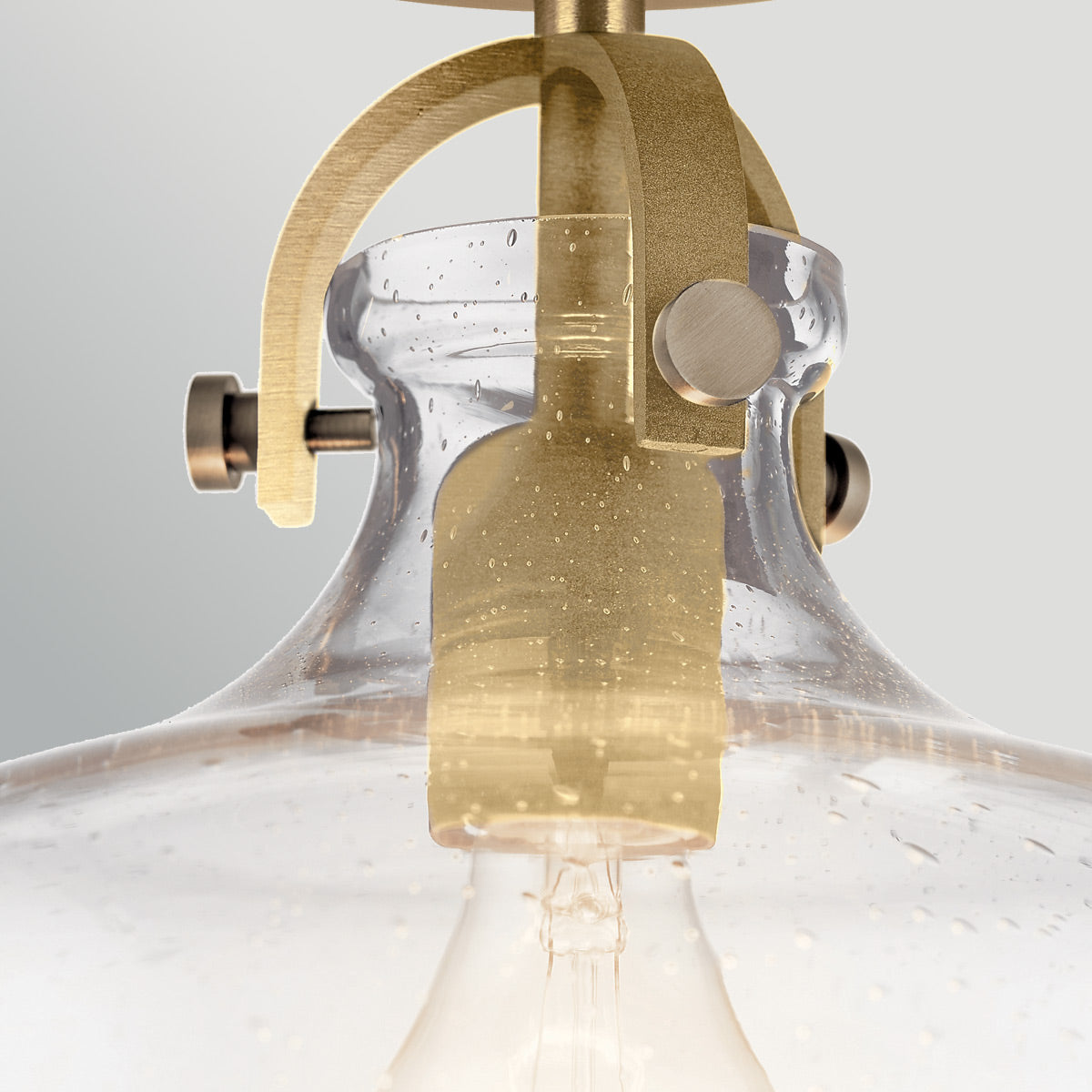 Hampton Brass Duo-Mount Pendant - Blown Seed Glass Shade