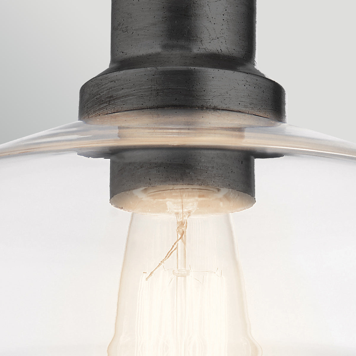 Notting Hill Graphite Duo-Mount Pendant - Blown Clear Glass Shade