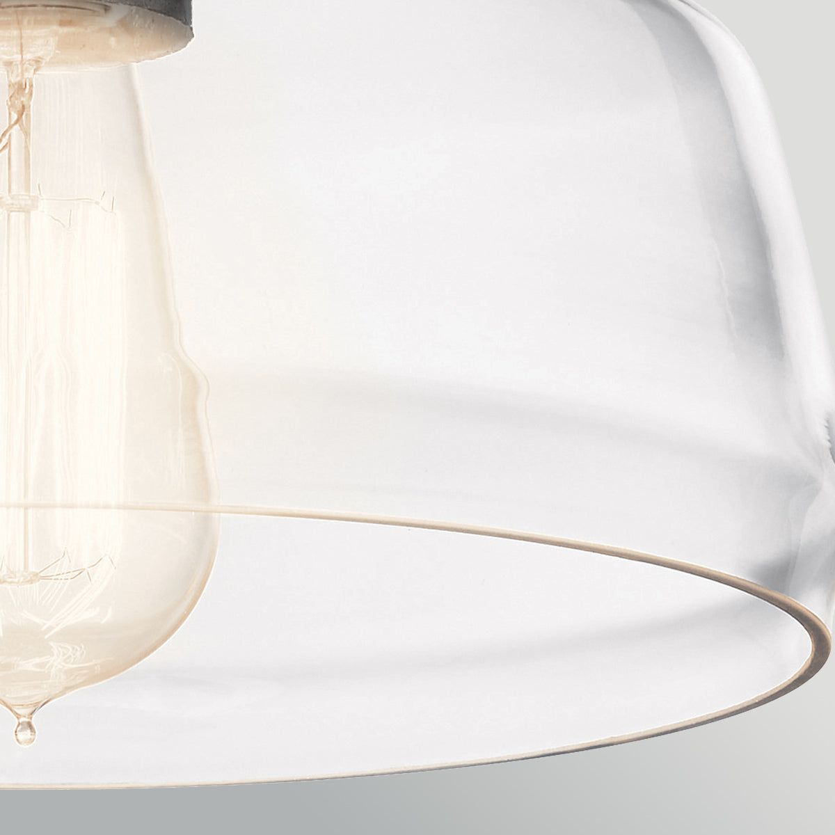 Notting Hill Graphite Duo-Mount Pendant - Blown Clear Glass Shade