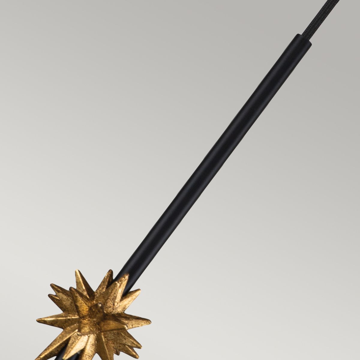 Etoile Matte Black and Gold Leaf Small Ceiling Pendant Light