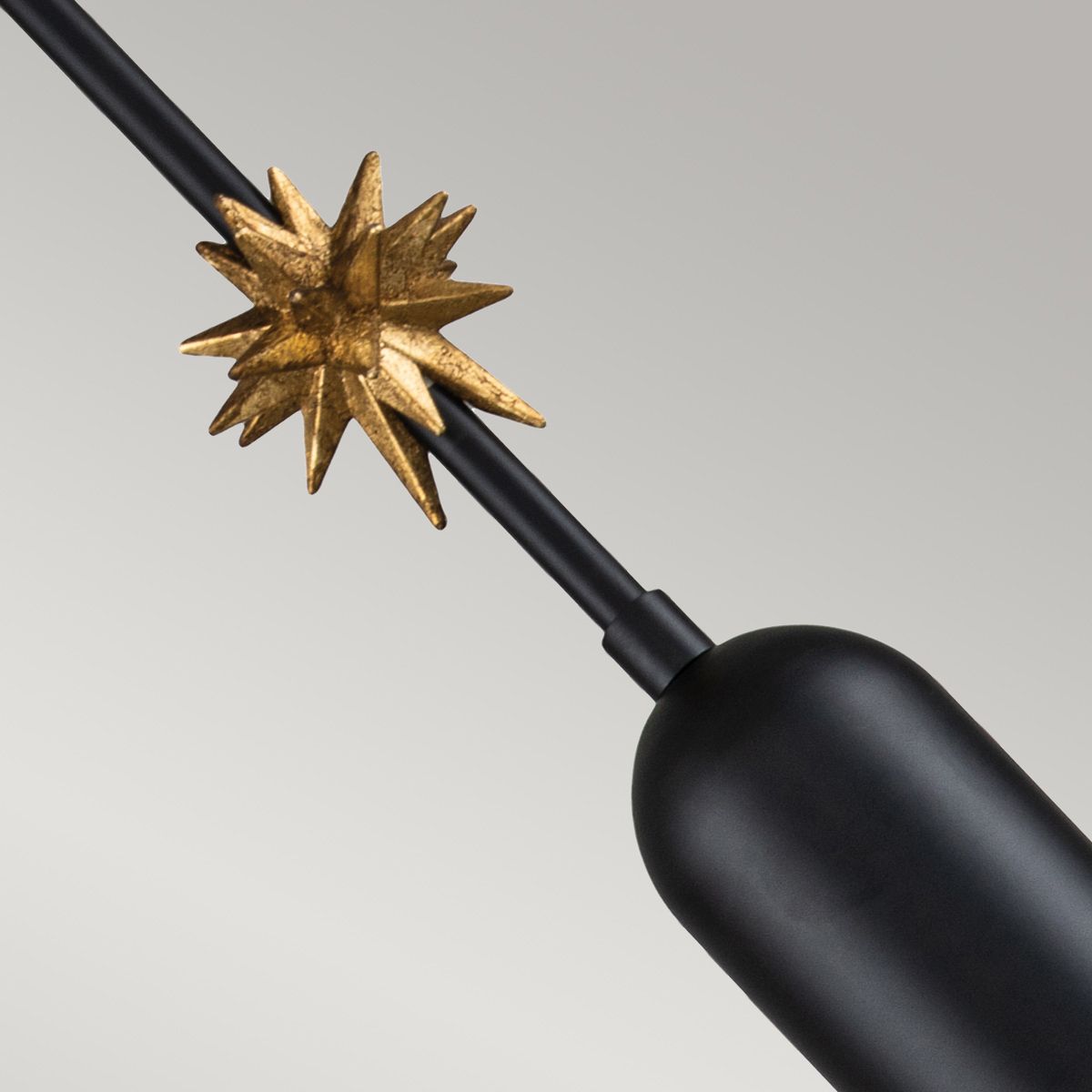 Etoile Matte Black and Gold Leaf Small Ceiling Pendant Light