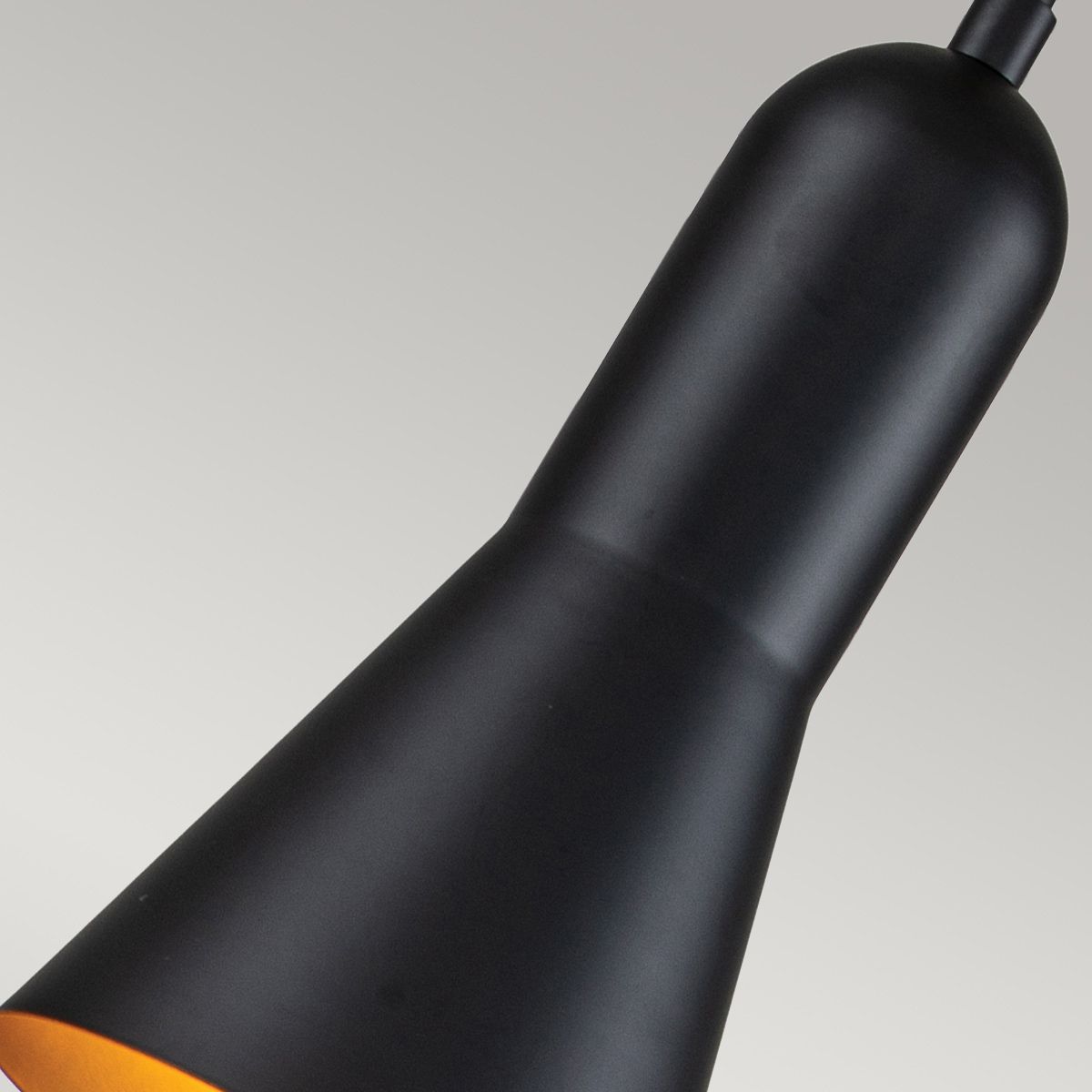 Etoile Matte Black and Gold Leaf Small Ceiling Pendant Light