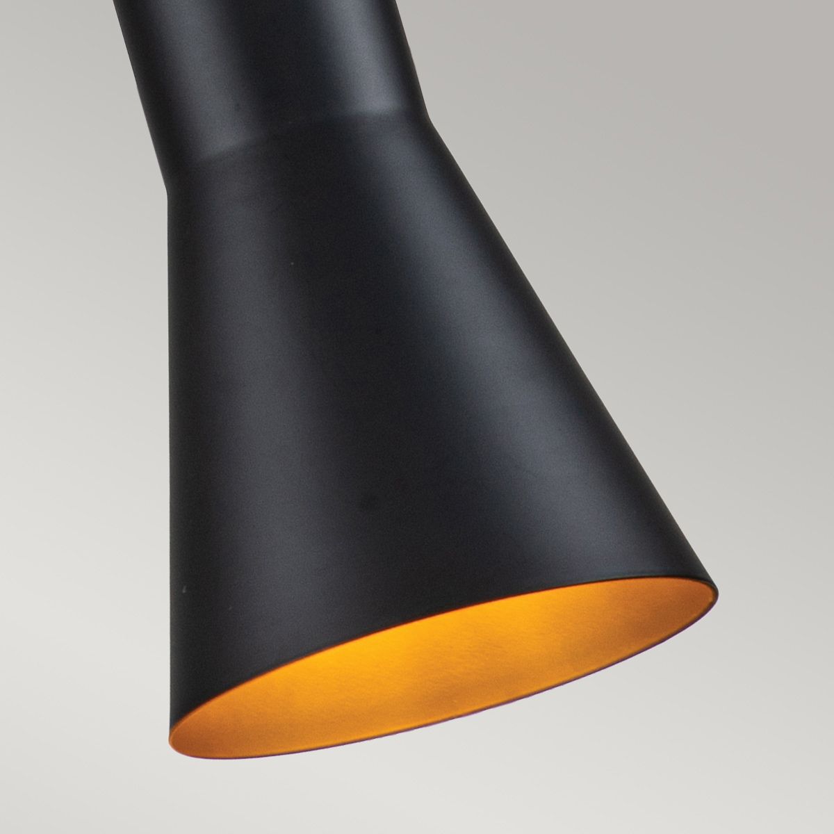 Etoile Matte Black and Gold Leaf Small Ceiling Pendant Light