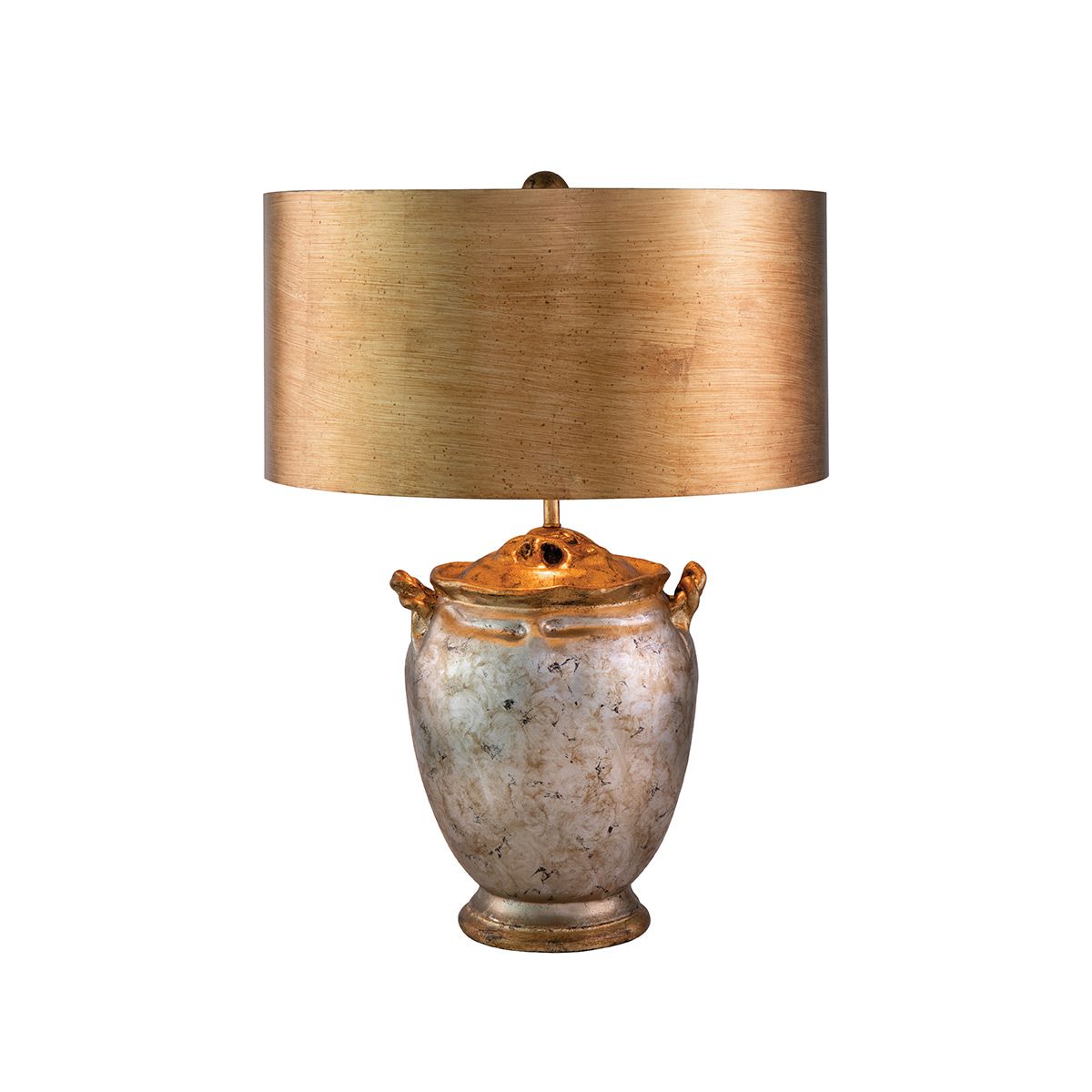 Jackson Antiqued Silver with Gold Leaf Accents Table Lamp -