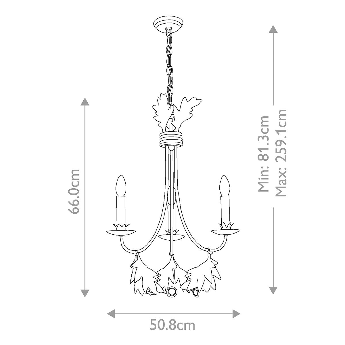 Flambeau Sweet Olive 3 Light Gilded Gold Chandelier