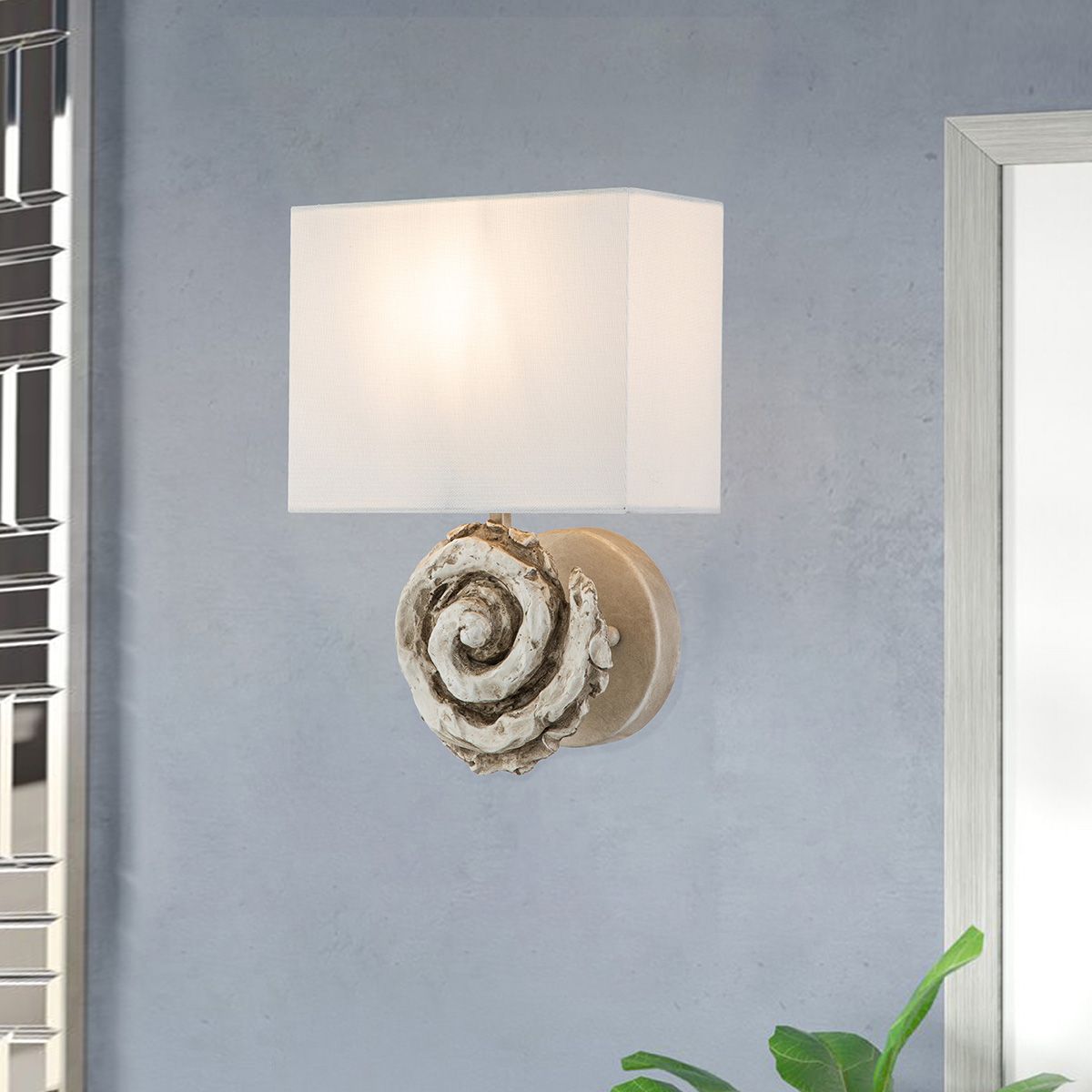 Swirl Large Bone White Wall Light